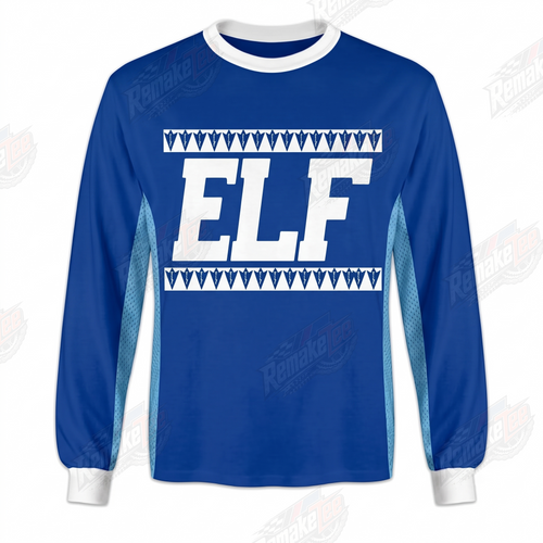 ELF Blue vintage BMX racing jersey - front product view