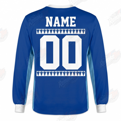 ELF Blue vintage BMX racing jersey - back product view