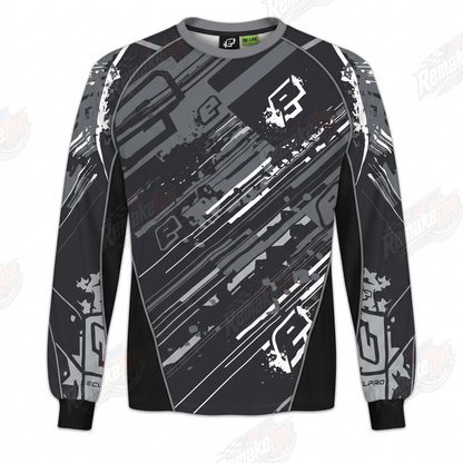 E-Line Black Gray Racing vintage BMX racing jersey - product view