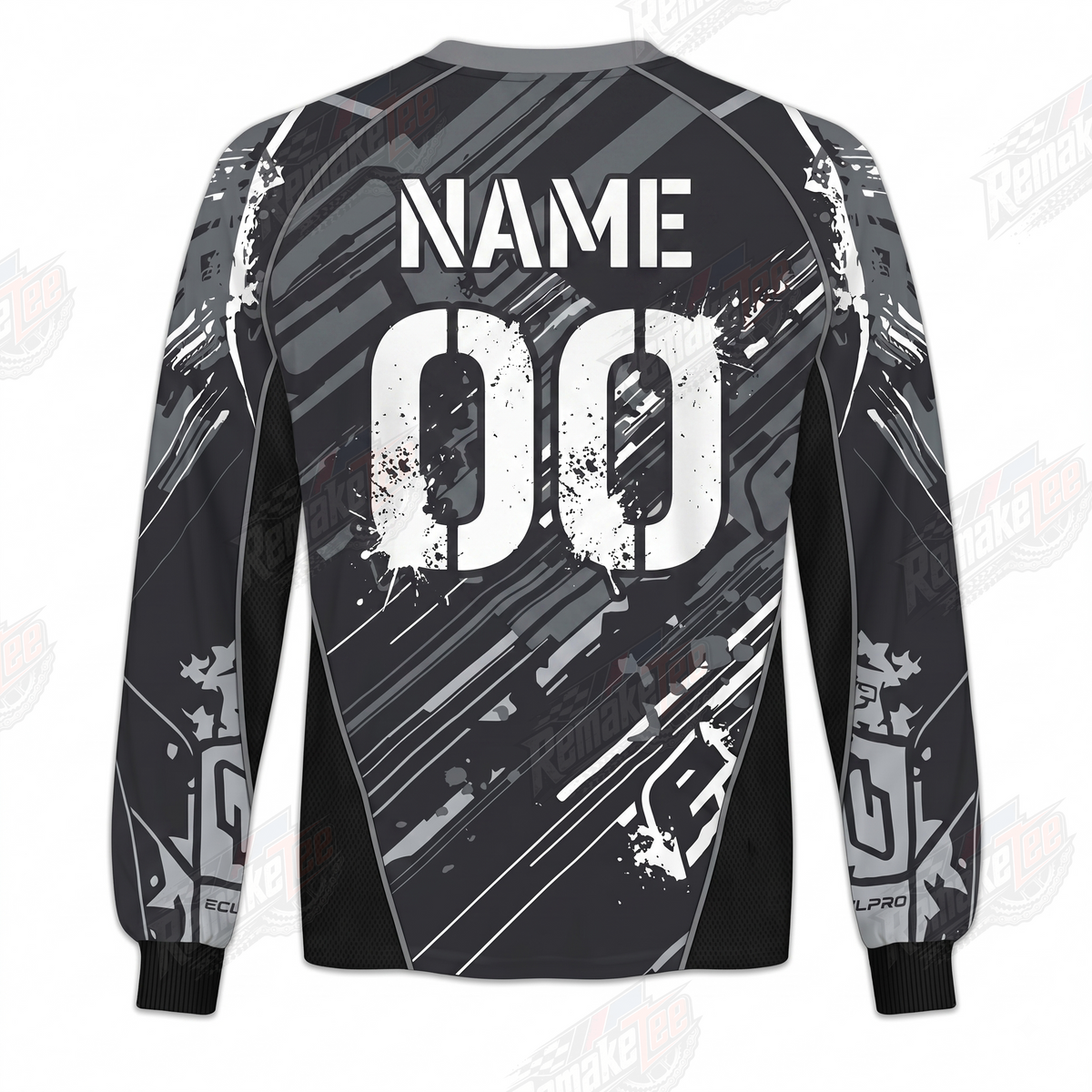 E-Line Black Gray Racing vintage BMX racing jersey - alternate product view