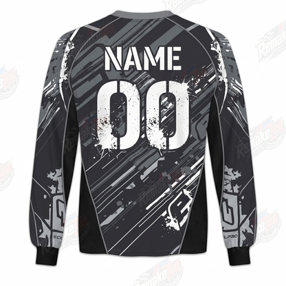 E-Line Black Gray Racing vintage BMX racing jersey - alternate product view
