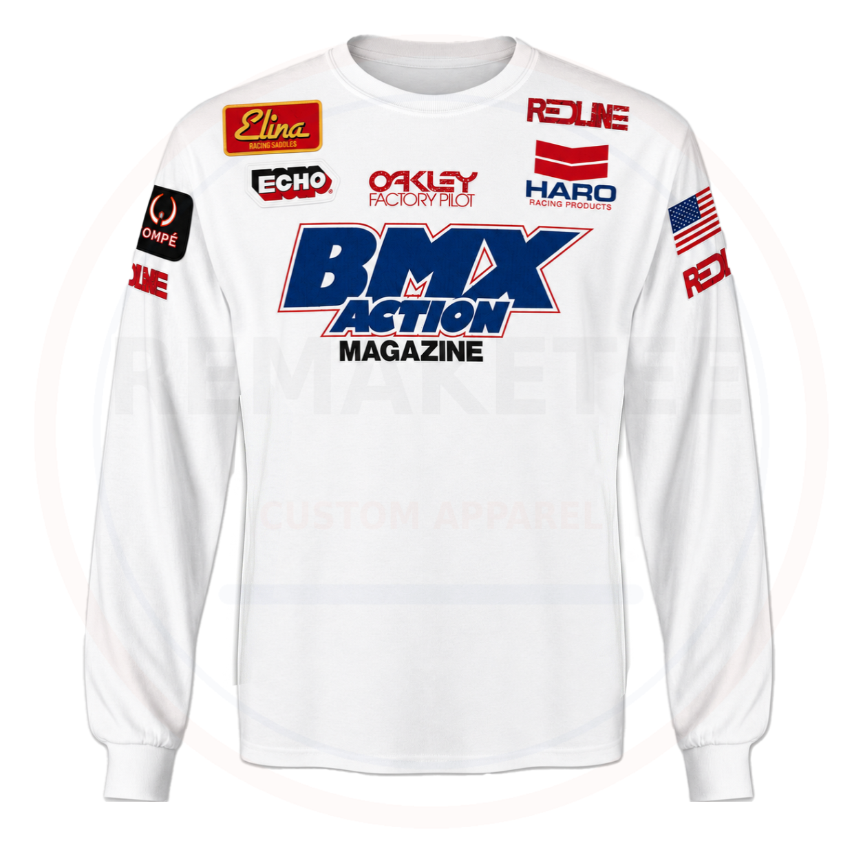 RemakeTee Echo Oakley Haro Redline Elina Custom Vintage Retro BMX Racing Jersey 980