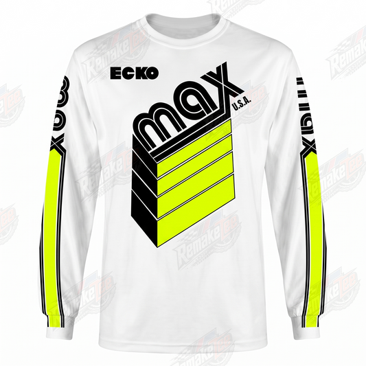 Ecko Max USA Black Neon Yellow vintage BMX racing jersey - product view