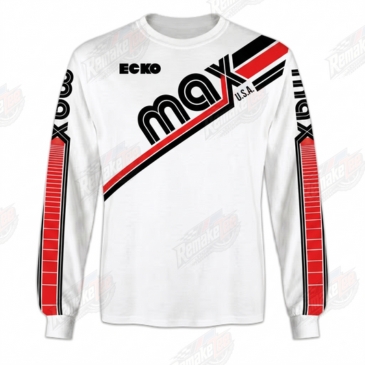 Ecko Max USA White Red Black vintage BMX racing jersey - product view