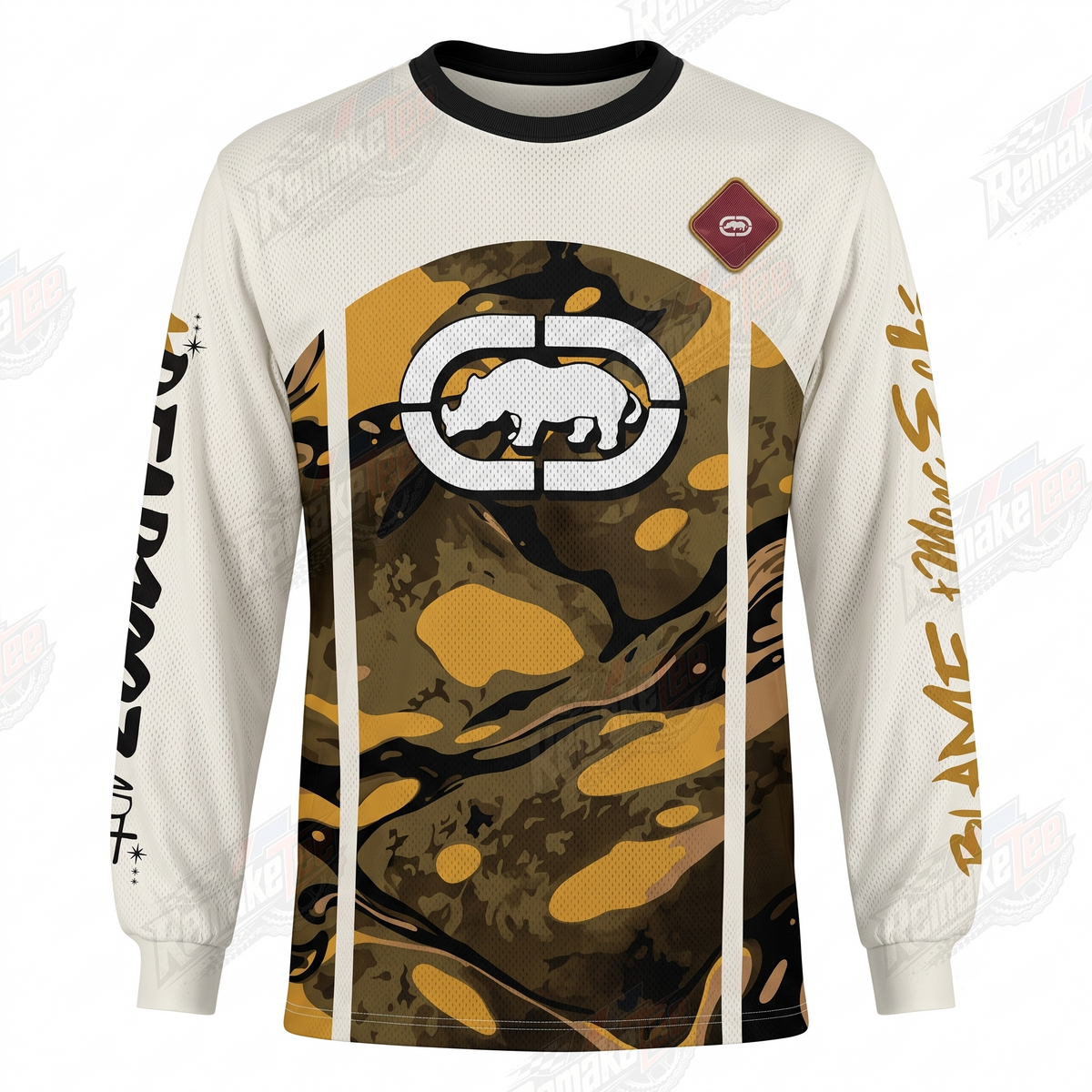 Ecko Unltd Camo Rhino vintage BMX racing jersey - front product view
