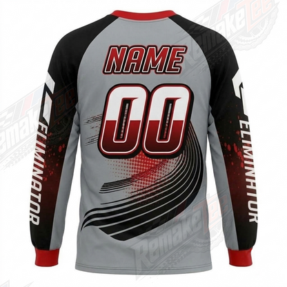 Eliminator BMX Gray Black Red vintage BMX racing jersey - alternate product view