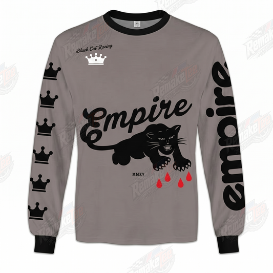Empire Black Cat Racing Gray Black vintage BMX racing jersey - product view