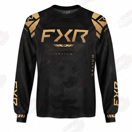 FXR Helium Black Gold vintage VMX racing jersey - product view