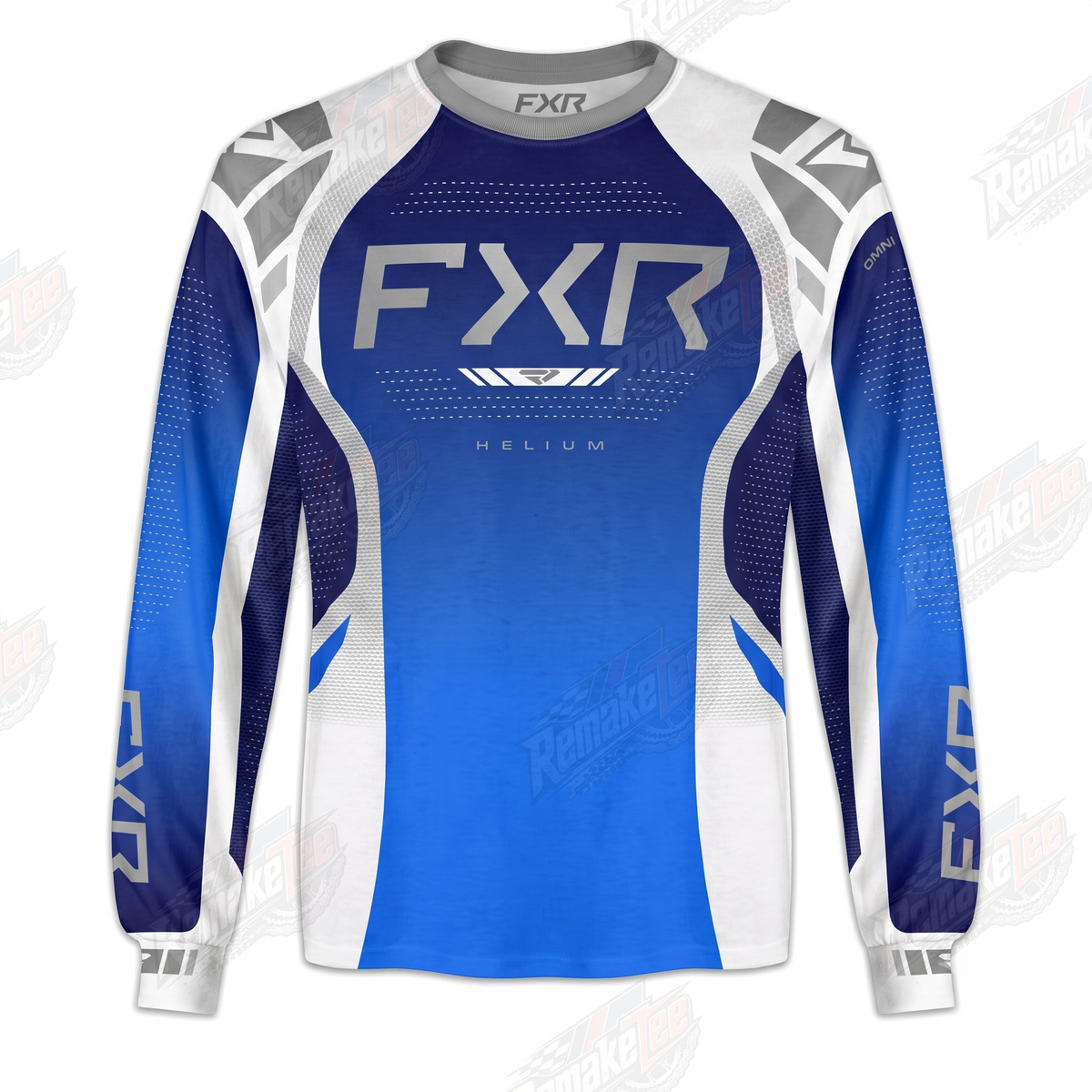 FXR Helium Blue Gray vintage VMX racing jersey - product view