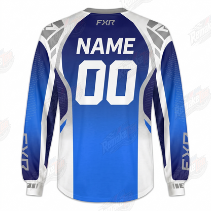 FXR Helium Blue Gray vintage VMX racing jersey - alternate product view