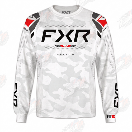 FXR Helium White Camo vintage VMX racing jersey - product view