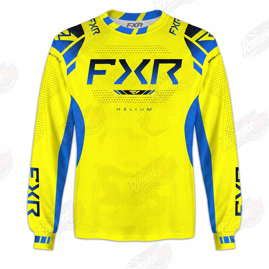 FXR Helium Yellow Blue vintage VMX racing jersey - product view