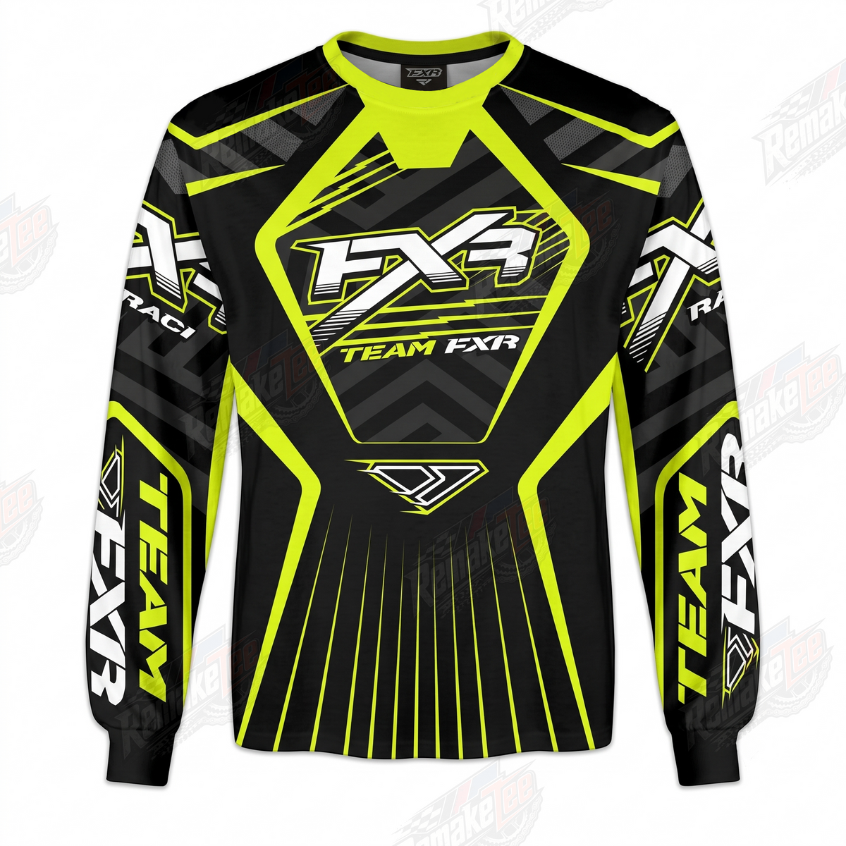 FXR Team Black Hi Vis vintage VMX racing jersey - front product view