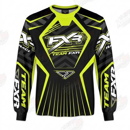 FXR Team Black Hi Vis vintage VMX racing jersey - front product view