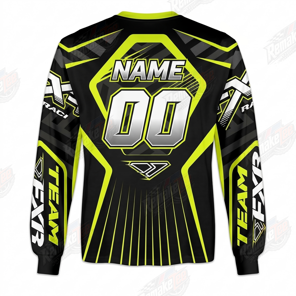 FXR Team Black Hi Vis vintage VMX racing jersey - back product view