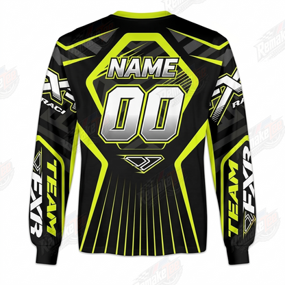FXR Team Black Hi Vis vintage VMX racing jersey - back product view