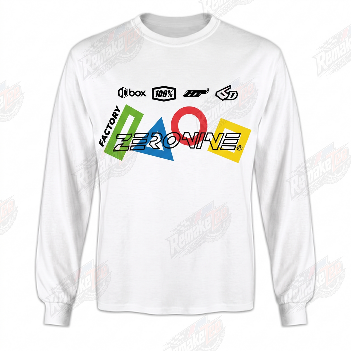 Factory Zeronine White vintage BMX racing jersey - product view