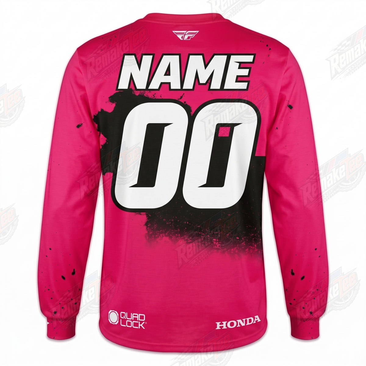 Fly Quad Lock Honda Pink vintage VMX racing jersey - back product view