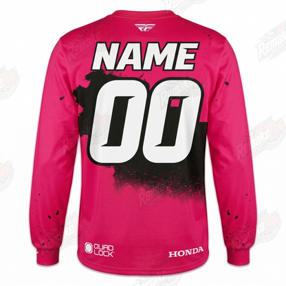 Fly Quad Lock Honda Pink vintage VMX racing jersey - back product view