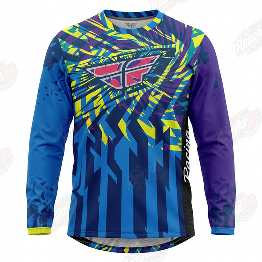 Fly Racing Blue Neon vintage VMX racing jersey - product view