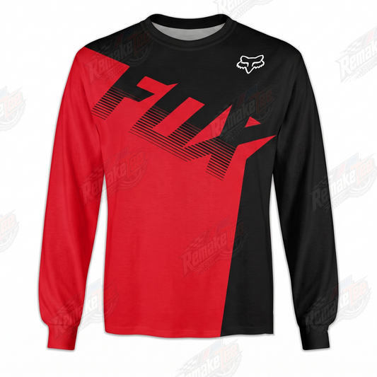 Fox Fly Racing Red Black vintage BMX racing jersey - product view