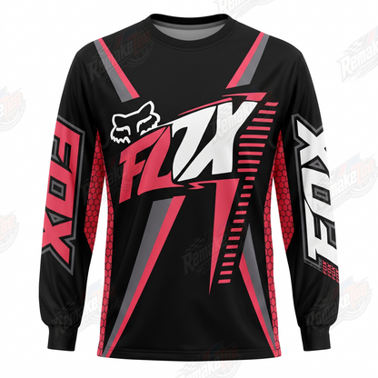 Fox Black Red Racing vintage VMX racing jersey - front product view