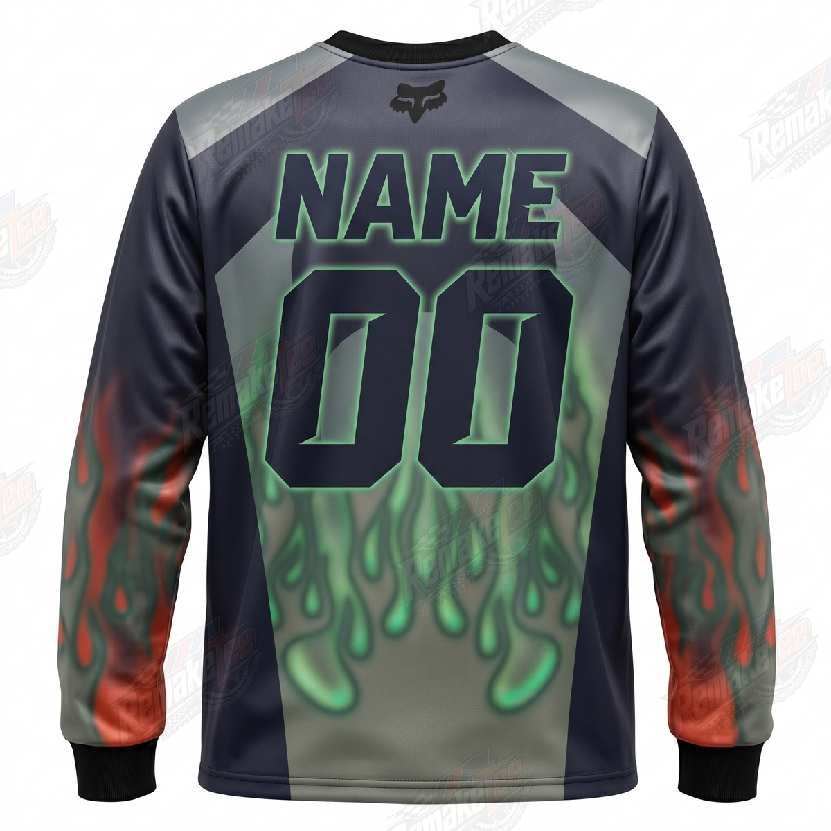 Fox Green Flame vintage VMX racing jersey - alternate product view