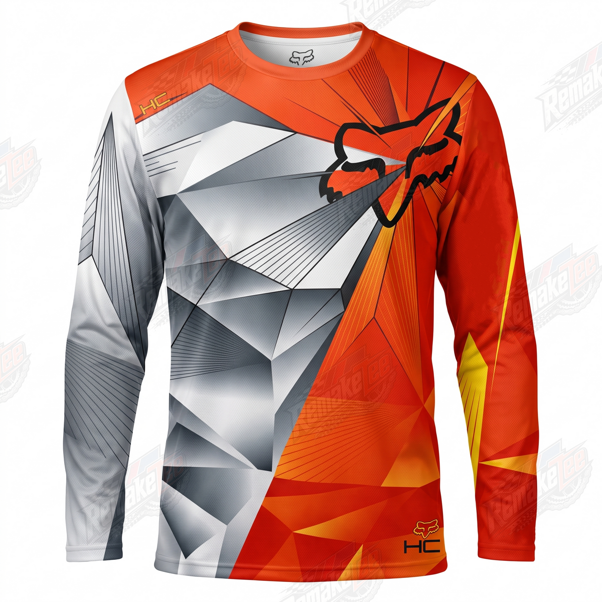 Fox HC Orange Geometric vintage VMX racing jersey - product view