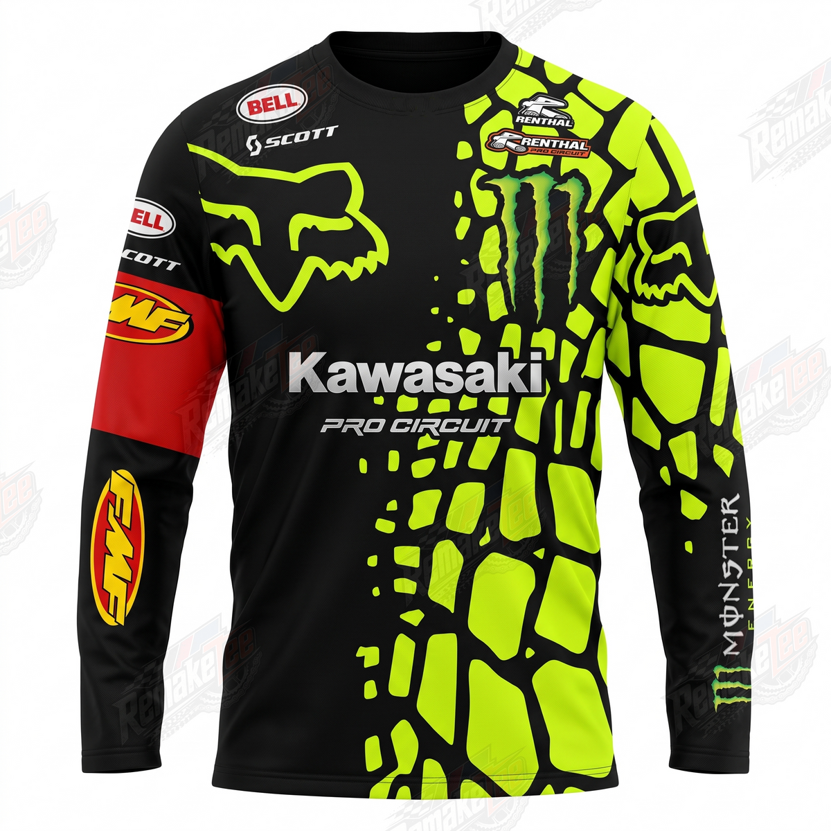Fox Kawasaki Pro Circuit Monster Energy vintage VMX racing jersey - product view