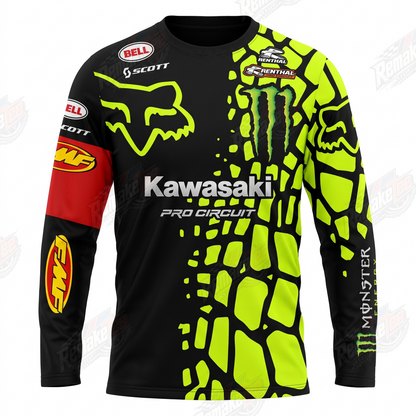 Fox Kawasaki Pro Circuit Monster Energy vintage VMX racing jersey - product view