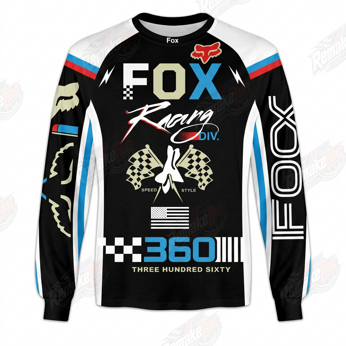Fox Racing 360 Black vintage VMX racing jersey - product view