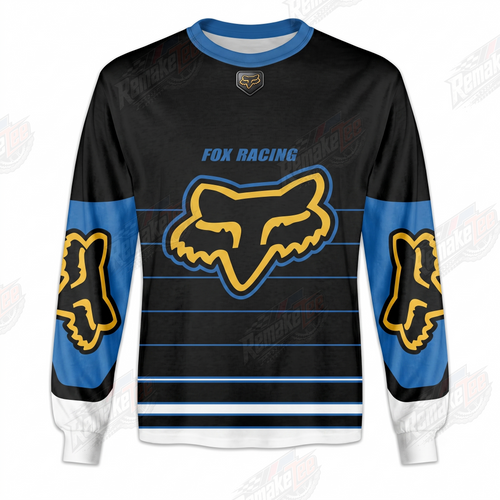 Fox Racing Black Blue vintage VMX racing jersey - product view