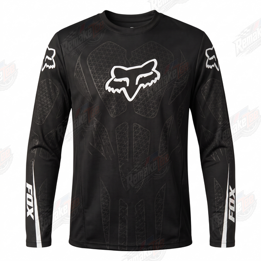 Fox Racing Black Stealth vintage BMX racing jersey - product view