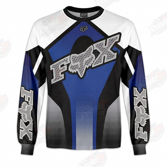 Fox Racing Blue Black vintage VMX racing jersey - product view