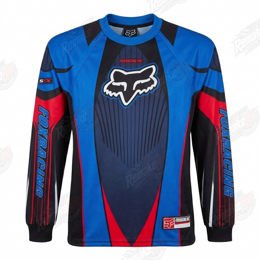 Fox Racing Blue Red vintage VMX racing jersey - product view