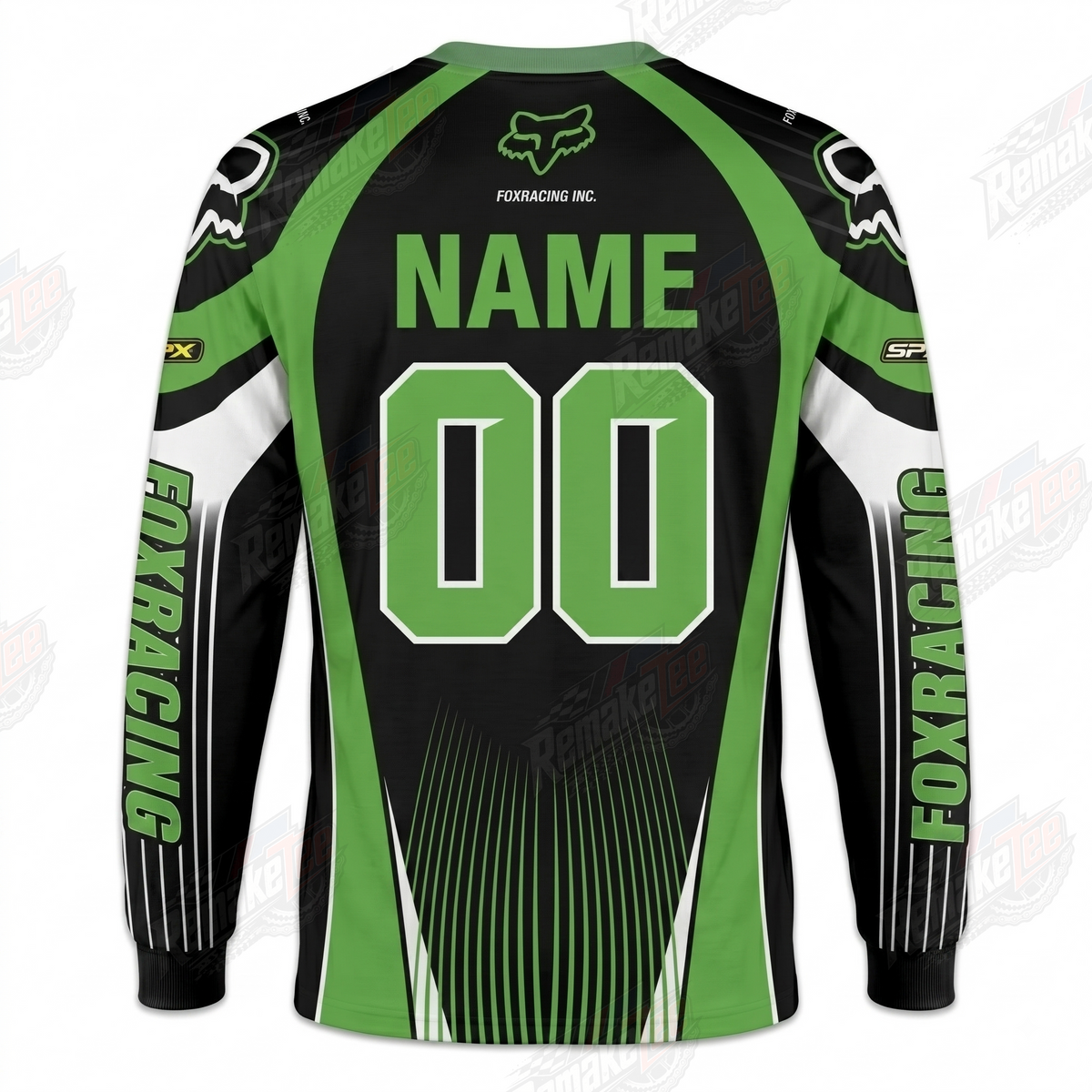 Fox Racing Green Black vintage VMX racing jersey - alternate product view