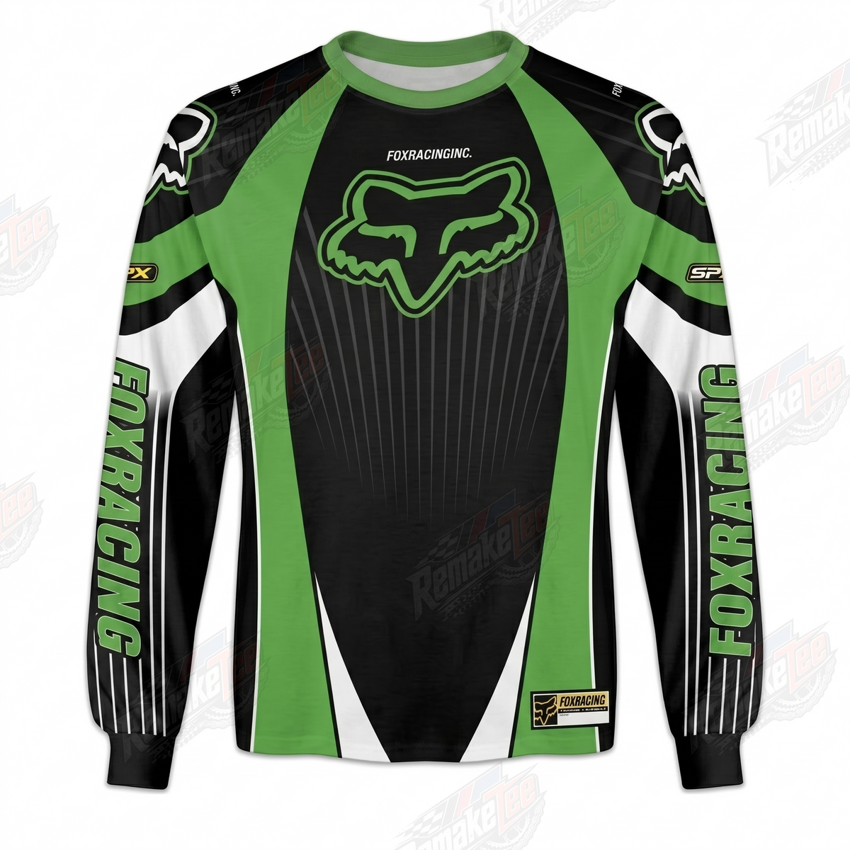 Fox Racing Green Black vintage VMX racing jersey - product view