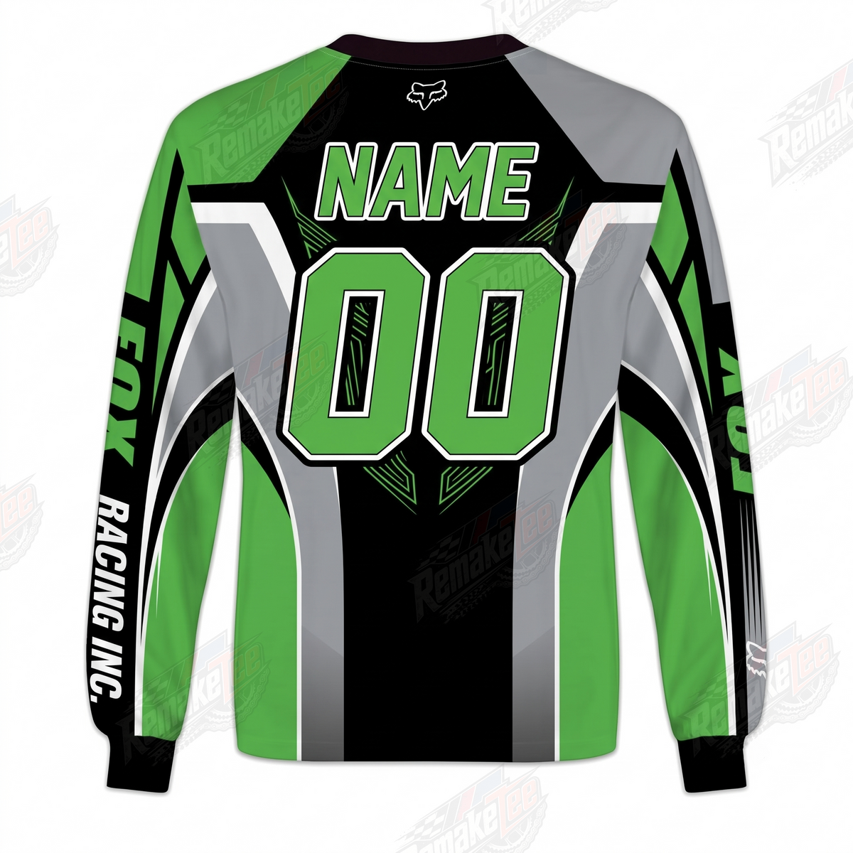Fox Racing Green Black vintage VMX racing jersey - back product view