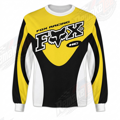Fox Racing HC Yellow Black White vintage VMX racing jersey - front view