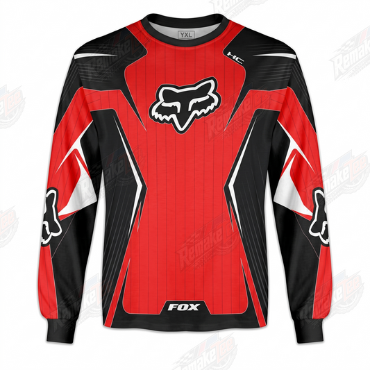 Fox Racing Red Black #1418 vintage VMX racing jersey - product view