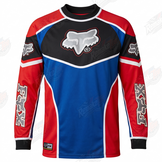 Fox Racing Red Blue vintage VMX racing jersey - product view