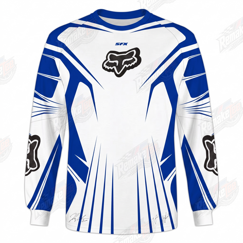 Fox Racing White Blue vintage VMX racing jersey - product view