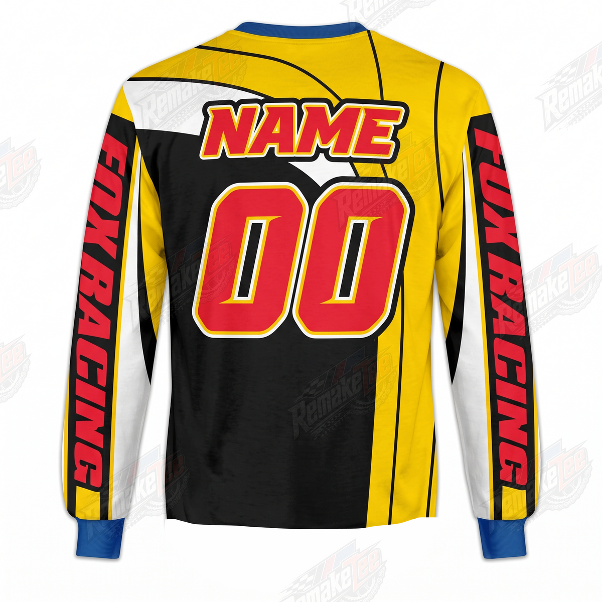 Fox Racing Yellow Red Black vintage VMX racing jersey - back view