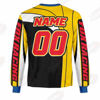 Fox Racing Yellow Red Black vintage VMX racing jersey - back view
