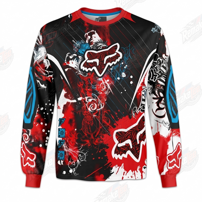 Fox Red White Graffiti vintage VMX racing jersey - front product view