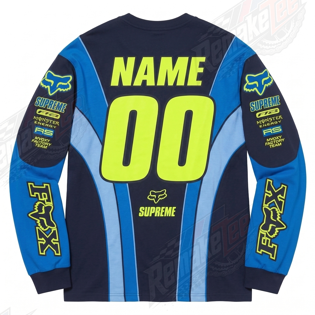 Fox Supreme Factory Team Blue vintage VMX racing jersey - alternate product view