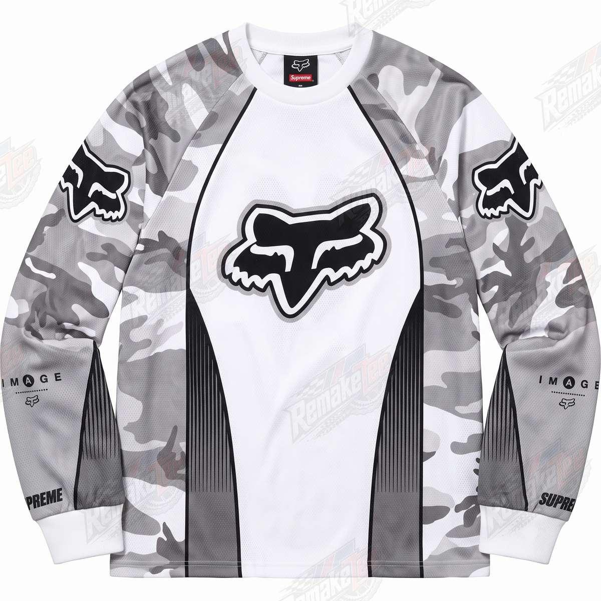 Fox Supreme White Camo vintage VMX racing jersey - product view