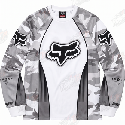 Fox Supreme White Camo vintage VMX racing jersey - product view
