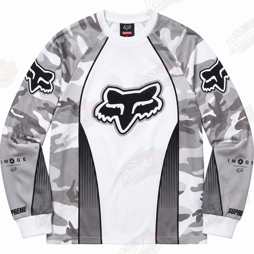 Fox Supreme White Camo vintage VMX racing jersey - product view