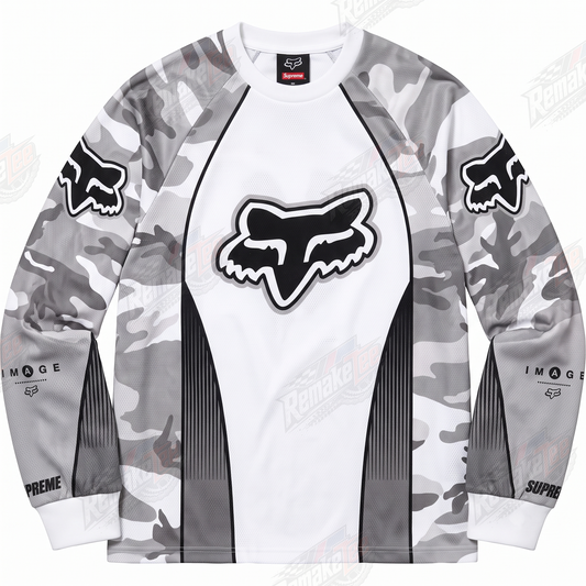 Fox Supreme White Camo vintage VMX racing jersey - product view